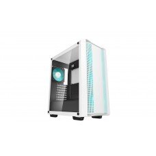ქეისი - DeepCool CC560 WH V2 / 4x 120 მმ LED ფანი / Mini-ITX - Micro-ATX - ATX / ნაწრთობი მინა / თეთრი
