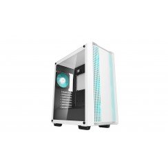 ქეისი - DeepCool CC560 WH V2 / 4x 120 მმ LED ფანი / Mini-ITX - Micro-ATX - ATX / ნაწრთობი მინა / თეთრი
