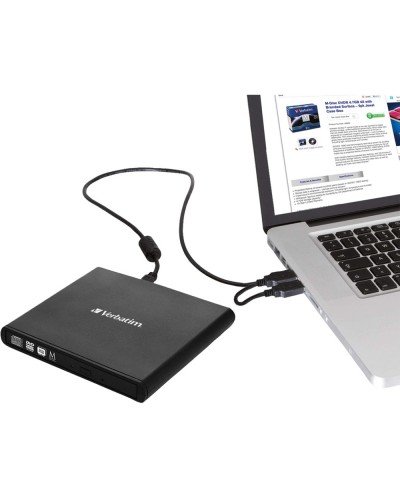 გარე დისკის წამკითხველი - Verbatim 53504 / DVD±RW / USB 2.0 / შავი