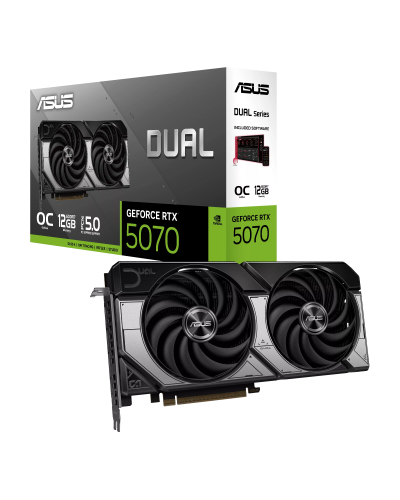 ვიდეობარათი - ASUS DUAL GeForce RTX 5070 O12G / 12GB / GDDR7 / 192-Bit