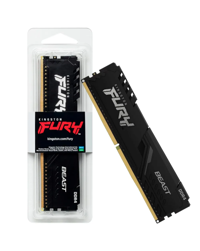 ოპერატიული მეხსიერება – Kingston FURY Beast 16GB / DDR4 / 3200MHz / CL16 / შავი