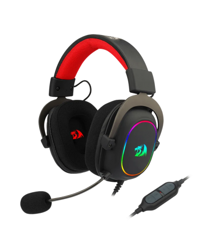 ყურსასმენი – Redragon H510-RGB Zeus / RGB / 7.1 Surround / სადენიანი / შავი