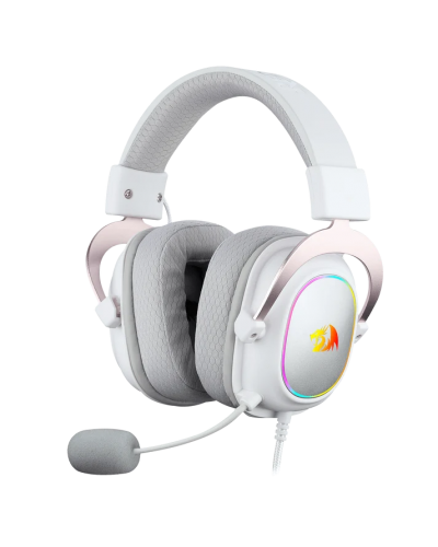 ყურსასმენი – Redragon H510WR-RGB Zeus / RGB / 7.1 Surround / სადენიანი / თეთრი