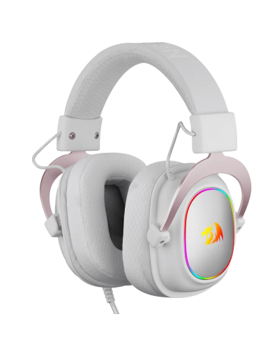 ყურსასმენი – Redragon H510WR-RGB Zeus / RGB / 7.1 Surround / სადენიანი / თეთრი