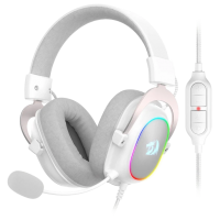ყურსასმენი – Redragon H510WR-RGB Zeus / RGB / 7.1 Surround / სადენიანი / თეთრი