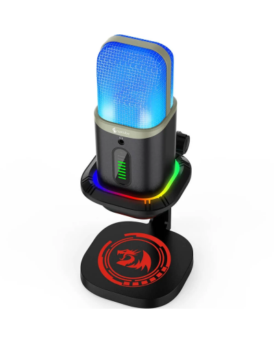 სტრიმინგ მიკროფონი - Redragon Echowave GM305 / USB-C / -42 dB / RGB / შავი