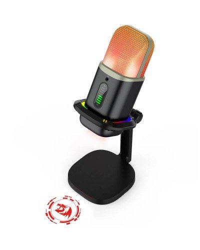 სტრიმინგ მიკროფონი - Redragon Echowave GM305 / USB-C / -42 dB / RGB / შავი
