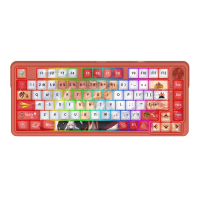 კლავიატურა - Redragon K673AK-RGB-PRO UCAL PRO / დატენვადი / მექანიკური / 2.4GHz Wireless / Bluetooth / სადენით Type-C / RGB / სვიჩი: Mint Mambo / 75%