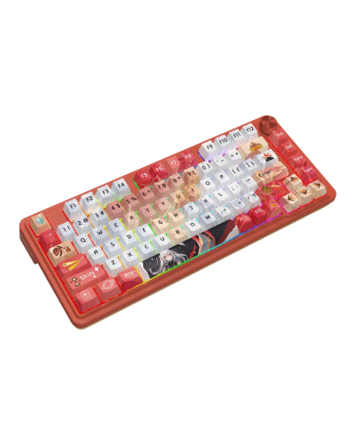 კლავიატურა - Redragon K673AK-RGB-PRO UCAL PRO / დატენვადი / მექანიკური / 2.4GHz Wireless / Bluetooth / სადენით Type-C / RGB / სვიჩი: Mint Mambo / 75%