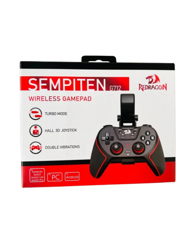 ჯოისტიკი - Redragon Sempiten G712 / უსადენო + სადენიანი / Bluetooth / USB Type-C / შავი-წითელი