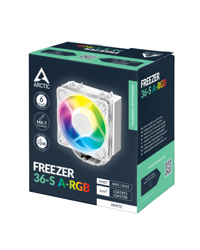 პროცესორის ქულერი - ARCTIC Freezer 36-S A-RGB / თეთრი