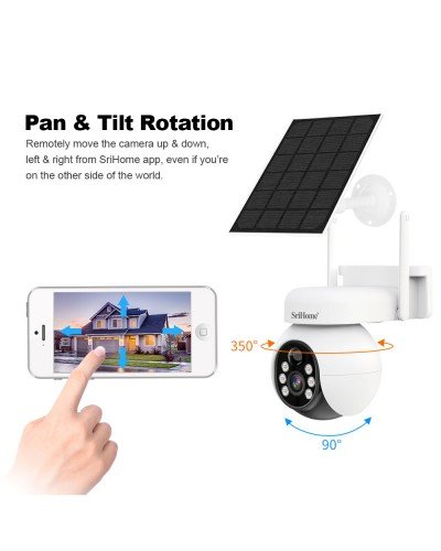 გარე სათვალთვალო კამერა SRICAM DH001-4GEU / 4MP / 4G LTE / 2K / Solar / IP65