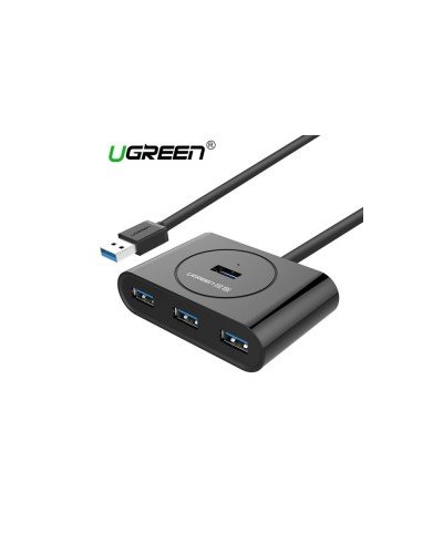 USB ჰაბი - UGREEN CR113 (20291) / 4-პორტიანი USB 3.0 / OTG / 1 მ / შავი