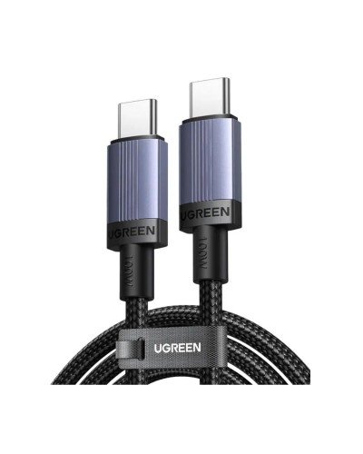 Type-C კაბელი - UGREEN L528 (65832) / Type-C to Type-C / 100W / 480 მბ-წმ / ნაცრისფერი/შავი / 1 მეტრი