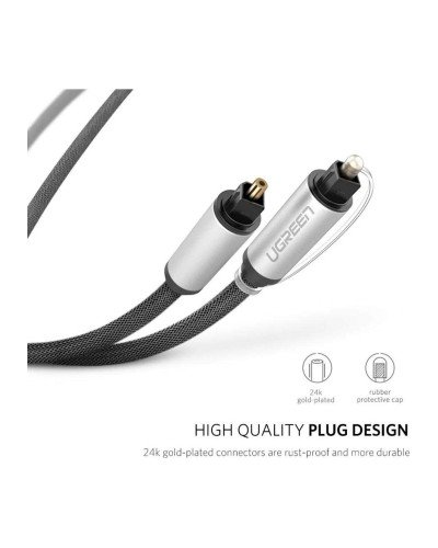 ოპტიკური აუდიო კაბელი - UGREEN AV108 (10540) / Toslink Optical / 2 მეტრი / შავი/ვერცხლისფერი