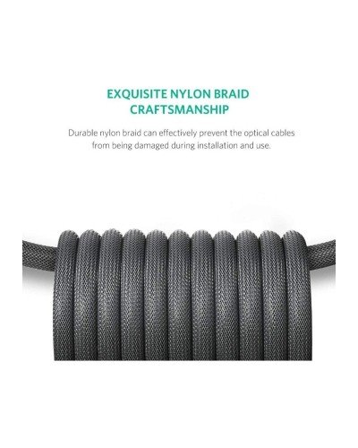 ოპტიკური აუდიო კაბელი - UGREEN AV108 (10540) / Toslink Optical / 2 მეტრი / შავი/ვერცხლისფერი