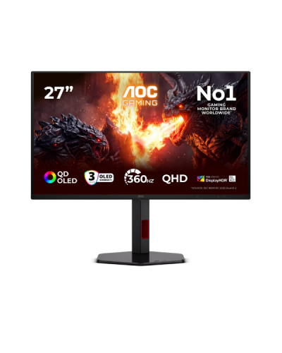 მონიტორი - AOC Q27G4SDR / 27" / QD-OLED / 360Hz / 0.03ms / 2K QHD