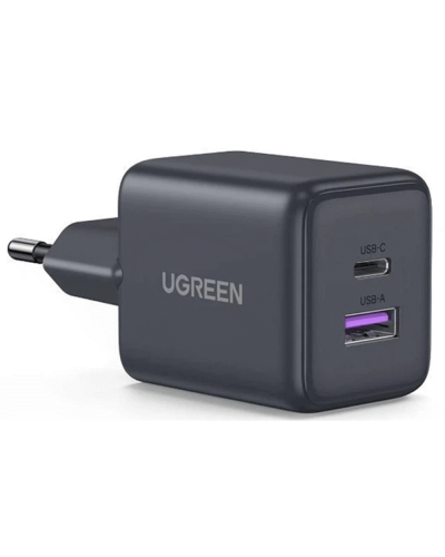 დამტენი - UGREEN X516 (65014) / Type-C + USB / GaN Fast Charger / 30W / შავი