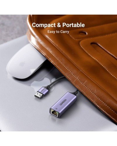 USB to Lan მიმღები - UGREEN CM209 (50922) / USB 3.0 / RJ45 Gigabit Ethernet / 15 სმ / ნაცრისფერი