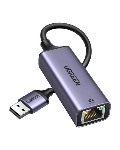 USB to Lan მიმღები - UGREEN CM209 (50922) / USB 3.0 / RJ45 Gigabit Ethernet / 15 სმ / ნაცრისფერი