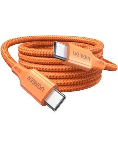 Type-C კაბელი - UGREEN L502 (95493) / USB Type-C to Type-C / 100W / 480 Mbps / ნარინჯისფერი / 1 მეტრი
