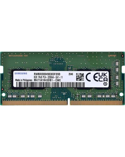 ოპერატიული მეხსიერება - Samsung 8GB ( 1x8GB ) / 3200MHz / DDR4 / SODIMM / M471A1K43DB1-CWE