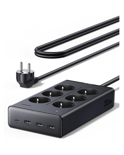 დენის გამანაწილებელი UGREEN S622 (75141) – 6 როზეტი / USB-A + USB-C / 1.5მ / შავი