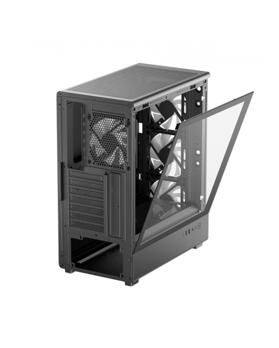 ქეისი - DeepCool CC550 4F / 4x 120 მმ ARGB ფანი / ATX - Micro-ATX - Mini-ITX / ნაწრთობი მინა / შავი