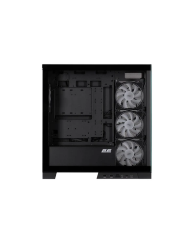 ქეისი - 2E Gaming Fantom GK701B / 4x 120 მმ ARGB ფანი / Mini-ITX - Micro-ATX / ARGB კონტროლერი პულტით / ნაწრთობი მინა / შავი