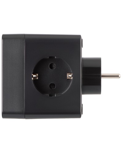 დენის ადაპტერი - 2E 2E-AD431BK / 3x Type F / 3x USB-A + 1x USB-C / 16A / 3680W / Surge Protection / შავი