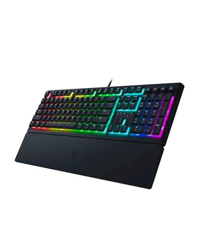კლავიატურა - Razer Ornata V3 / მექა-მემბრანული / სადენიანი USB / RGB / Razer Mecha-Membrane / ENG-RUS / შავი / 100%
