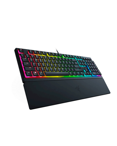 კლავიატურა - Razer Ornata V3 / მექა-მემბრანული / სადენიანი USB / RGB / Razer Mecha-Membrane / ENG-RUS / შავი / 100%