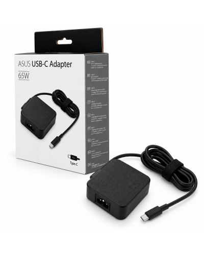 ნოუთბუქის ორიგინალი დამტენი - ASUS AC65-00 / 65W / USB Type-C / A23-065N1A / შავი