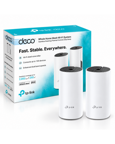 Wi-Fi Mesh სისტემა - TP-Link Deco M4 / AC1200 / 2-ცალიანი / სახლის სრული Wi-Fi დაფარვა