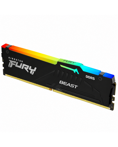 ოპერატიული მეხსიერება – Kingston FURY Beast RGB 16GB / DDR5 / 6800MT/s / CL34 / შავი