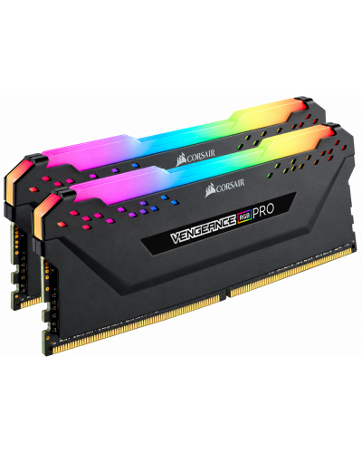 ოპერატიული მეხსიერება - CORSAIR VENGEANCE RGB PRO 16GB (2x8GB) / DDR4 / 3600MHz / CL18 / RGB / შავი