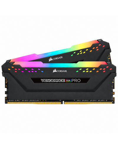 ოპერატიული მეხსიერება - CORSAIR VENGEANCE RGB PRO 16GB (2x8GB) / DDR4 / 3600MHz / CL18 / RGB / შავი