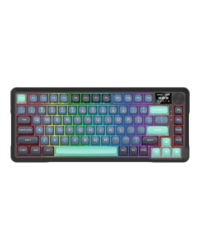 კლავიატურა - Redragon Behemoth Pro K724GBG-RGB-PRO / მექანიკური / 2.4GHz Wireless + Bluetooth 5.0 + USB Type-C / RGB / Mint Mambo Linear Switch / 75%