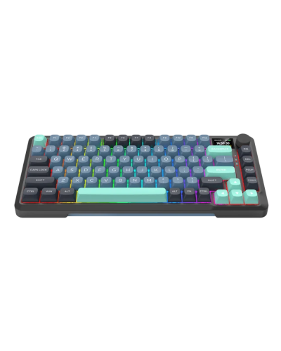 კლავიატურა - Redragon Behemoth Pro K724GBG-RGB-PRO / მექანიკური / 2.4GHz Wireless + Bluetooth 5.0 + USB Type-C / RGB / Mint Mambo Linear Switch / 75%