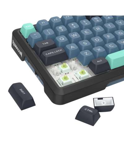 კლავიატურა - Redragon Behemoth Pro K724GBG-RGB-PRO / მექანიკური / 2.4GHz Wireless + Bluetooth 5.0 + USB Type-C / RGB / Mint Mambo Linear Switch / 75%