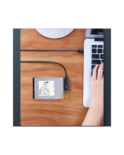 USB-A to SATA III ადაპტერი - UGREEN CM321 (70609) / USB 3.0 / 5Gbps / 2.5" SATA SSD/HDD / 50 სმ / შავი