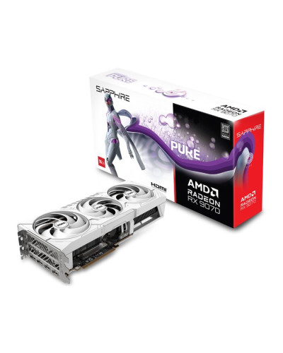 ვიდეობარათი - SAPPHIRE PURE Radeon RX 9070 16GB / 256-Bit / GDDR6 / თეთრი