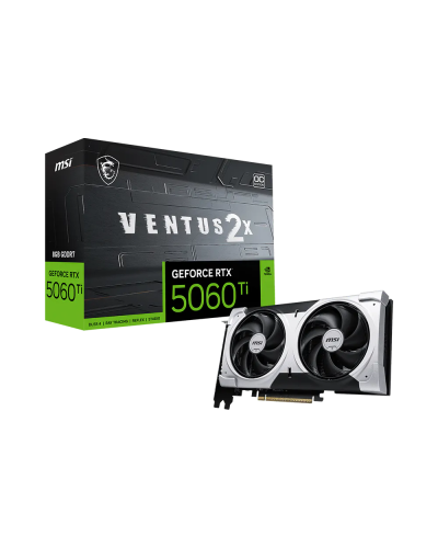 ვიდეობარათი - MSI GeForce RTX 5060 Ti 8G VENTUS 2X OC PLUS / 8GB / 128-Bit / GDDR7