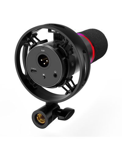 მიკროფონი სტრიმინგისთვის - Redragon GM307 Solara / USB / Dynamic / 48kHz / RGB / ფერი: შავი