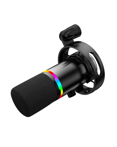 მიკროფონი სტრიმინგისთვის - Redragon GM307 Solara / USB / Dynamic / 48kHz / RGB / ფერი: შავი