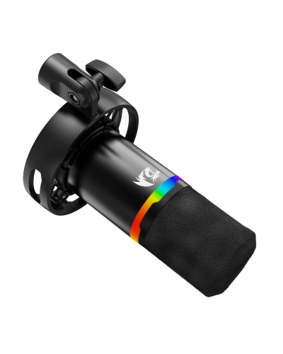 მიკროფონი სტრიმინგისთვის - Redragon GM307 Solara / USB / Dynamic / 48kHz / RGB / ფერი: შავი