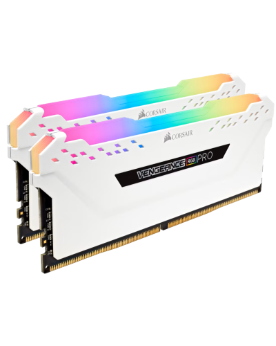 ოპერატიული მეხსიერება – Corsair Vengeance RGB PRO 16GB (2×8GB) / DDR4 / 3200MHz / CL16 / RGB / თეთრი