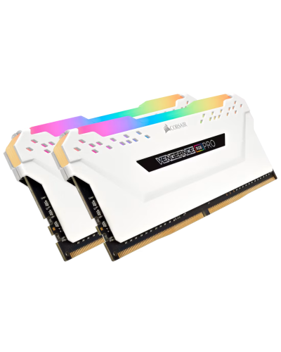ოპერატიული მეხსიერება – Corsair Vengeance RGB PRO 16GB (2×8GB) / DDR4 / 3200MHz / CL16 / RGB / თეთრი