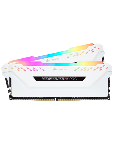 ოპერატიული მეხსიერება – Corsair Vengeance RGB PRO 16GB (2×8GB) / DDR4 / 3200MHz / CL16 / RGB / თეთრი