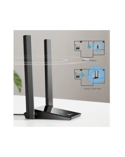 Wi-Fi 6 USB ადაპტერი - TP-Link Archer TX20U Plus / AX1800 / Dual Band / USB 2.0